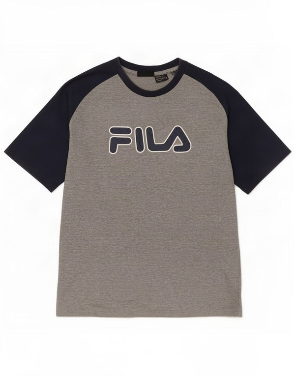Ανδρικό γραφικό T-Shirt Fila Top Small Grey Colourblock