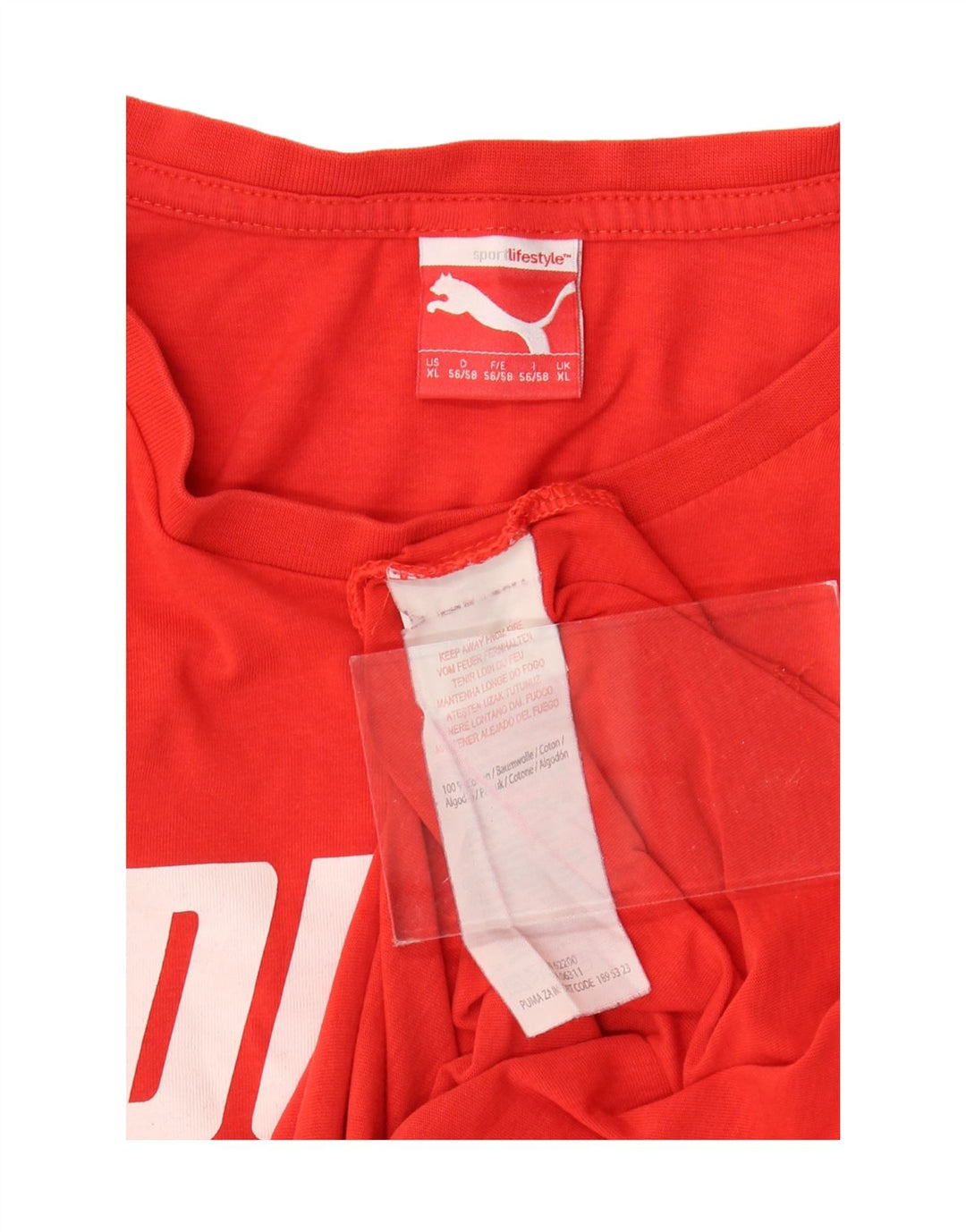 PUMA Mens Graphic T-Shirt Top XL Red Cotton Vintage Puma and Second-Hand Puma from Messina Hembry 