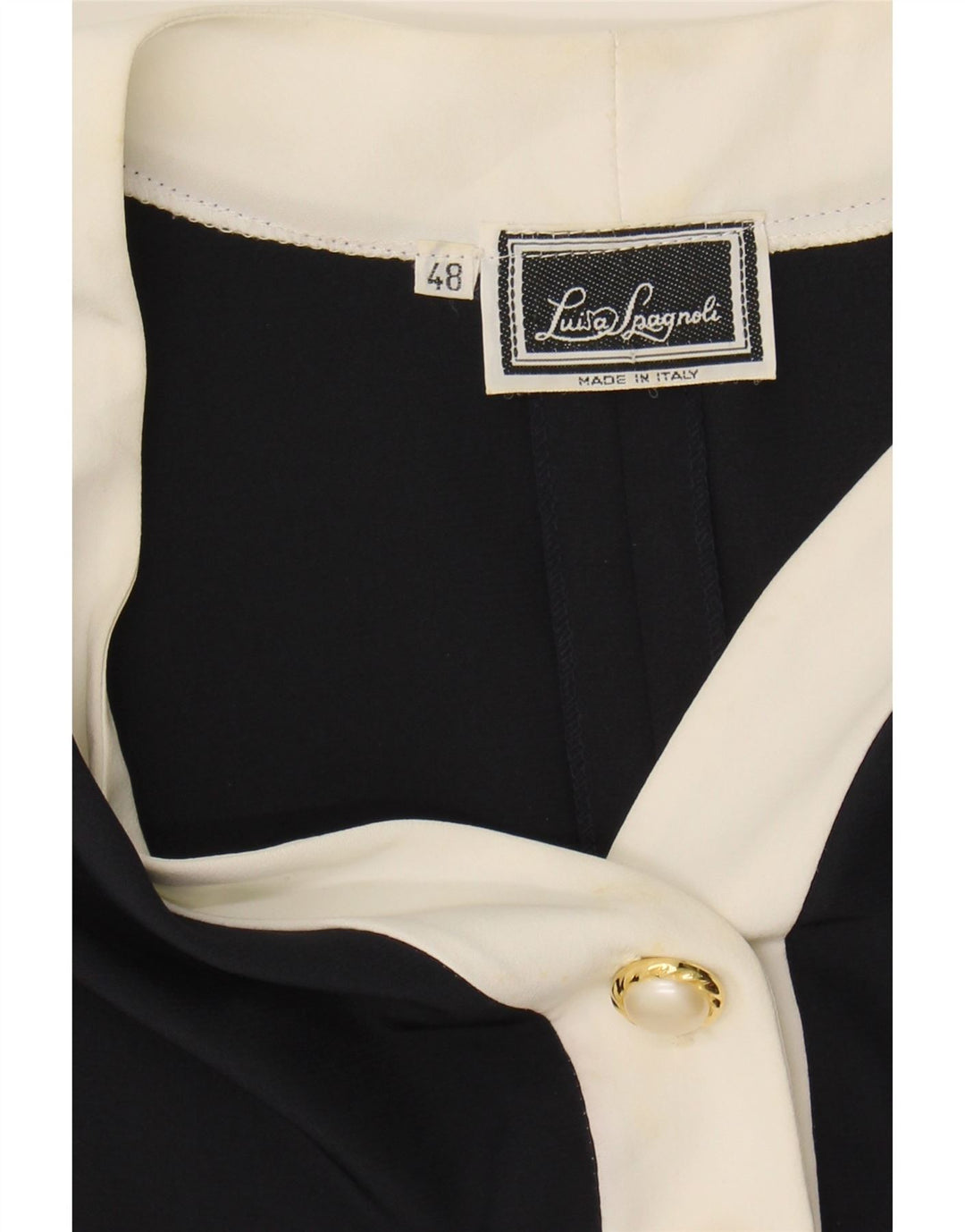 LUISA SPAGNOLI Womens 3/4 Sleeve Basic Dress IT 48 XL Navy Blue Vintage Luisa Spagnoli and Second-Hand Luisa Spagnoli from Messina Hembry 