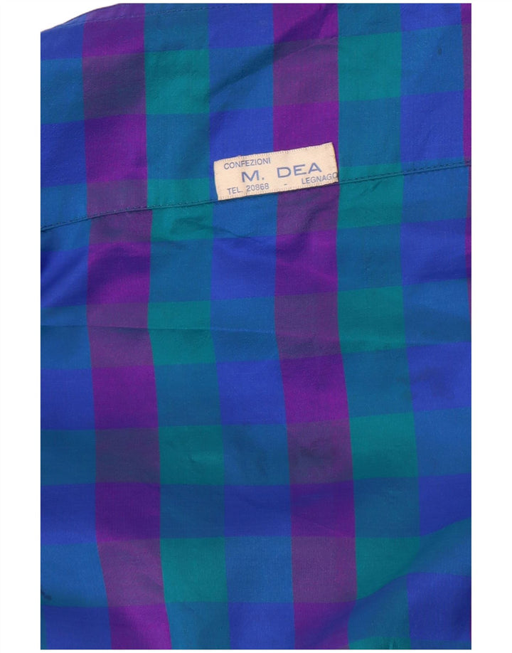 Vintage γυναικείο ανοιχτό σακάκι UK 14 Medium Blue Check