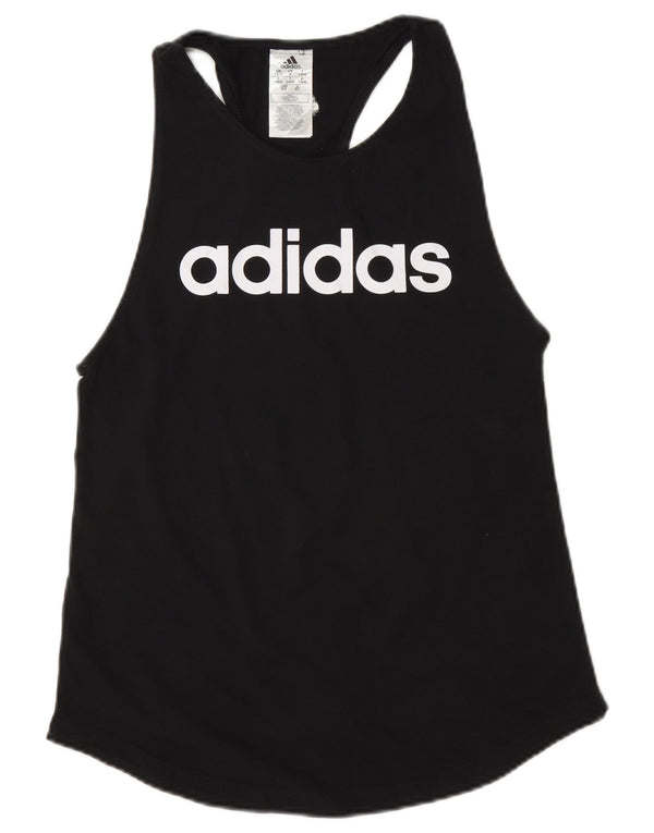Γυναικείο γραφικό γιλέκο Adidas UK 8/10 Μικρό βαμβακερό μαύρο