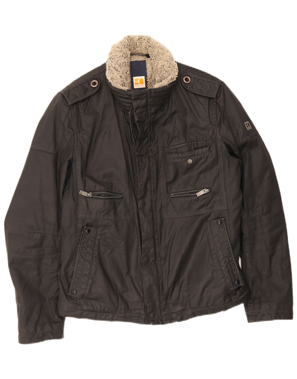 Ανδρικό μπουφάν Hugo Boss Military Βαμβακερό κερωμένο EU 50 Large Grey Cotton