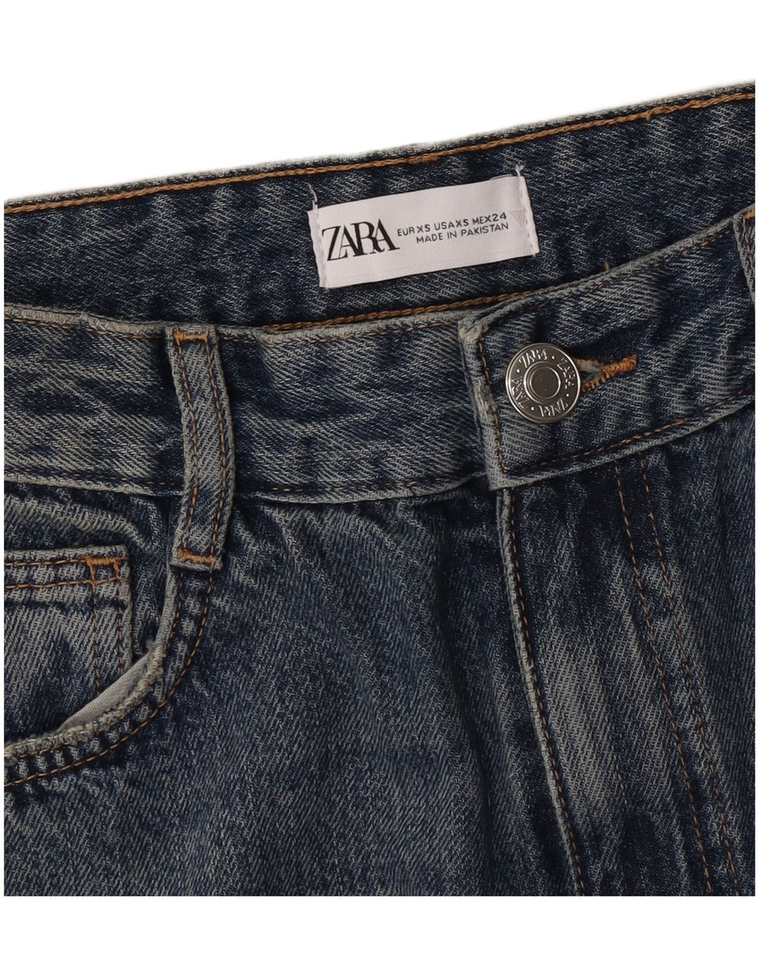 Zara Γυναικεία Τζιν Φούστα XS W24 Μπλε
