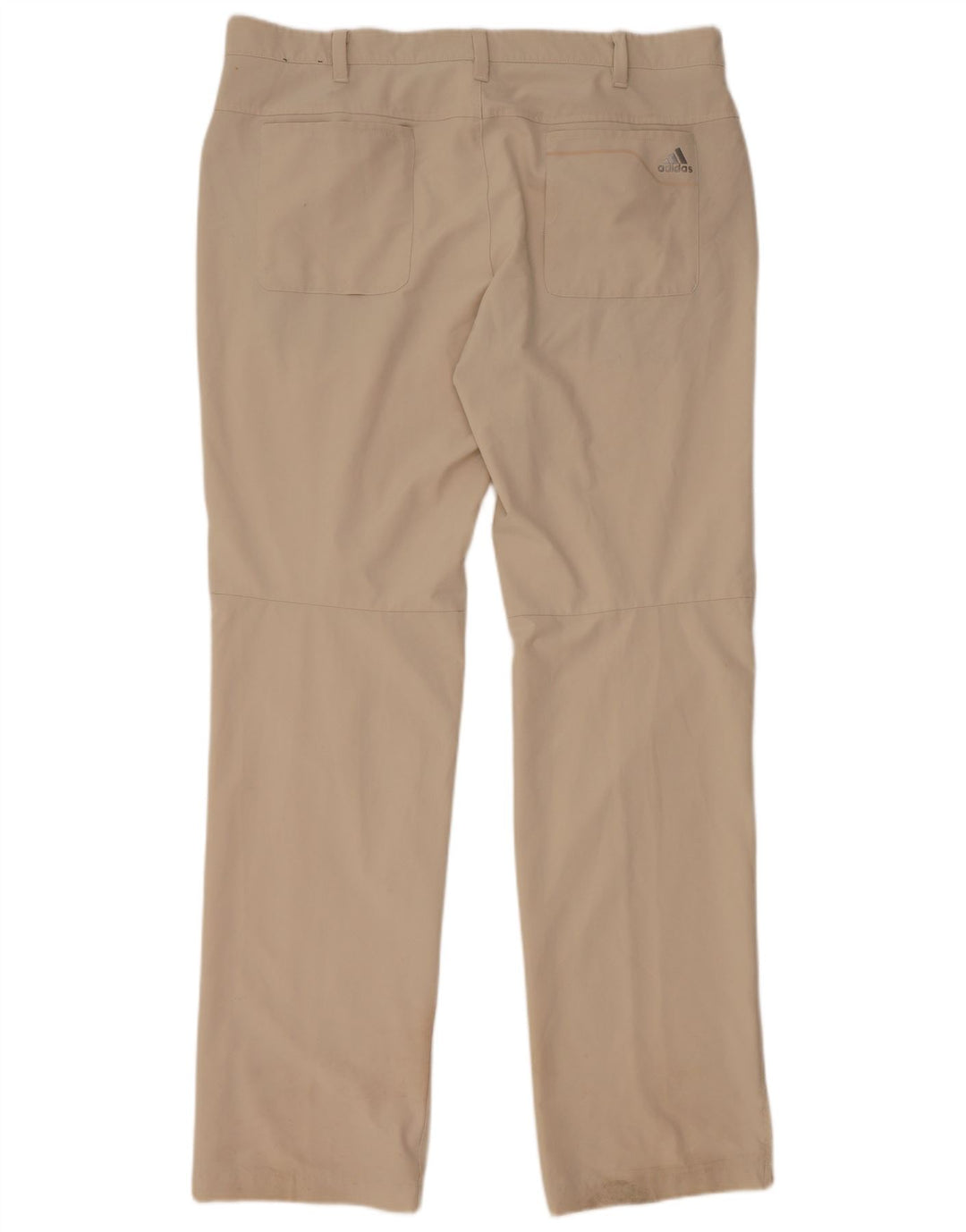 ADIDAS Mens Straight Casual Trousers W36 L34 Beige Polyester