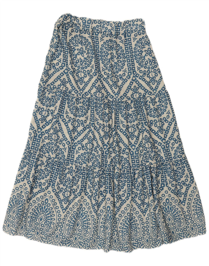 Vintage Γυναικεία Maxi Φούστα W28 Medium Blue Paisley Viscose