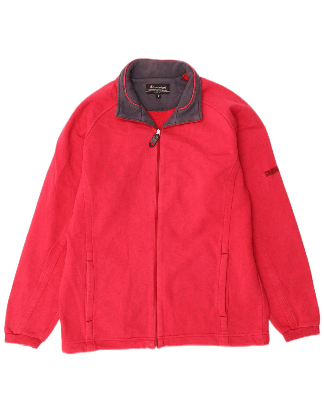 Champion Womens Oversized αθλητική φόρμα Top Jacket UK 10 Small Red Cotton