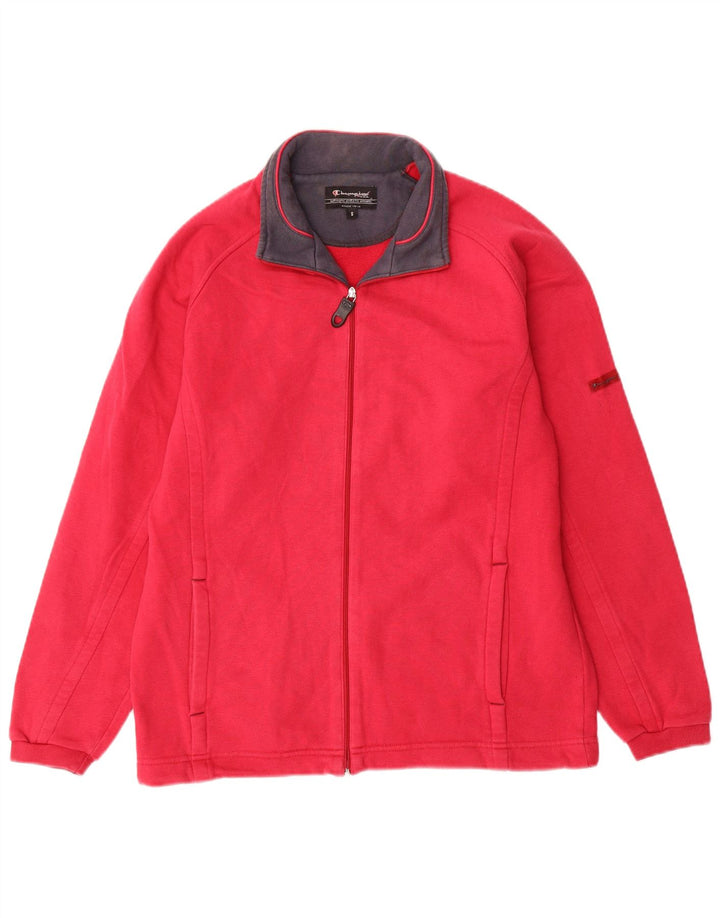 Champion Womens Oversized αθλητική φόρμα Top Jacket UK 10 Small Red Cotton