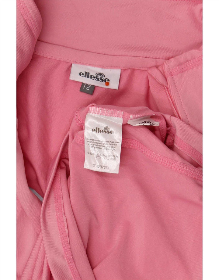 Ellesse γυναικείο μπλουζάκι με φερμουάρ, μακρυμάνικο UK 12 μεσαίο ροζ πολυεστέρας