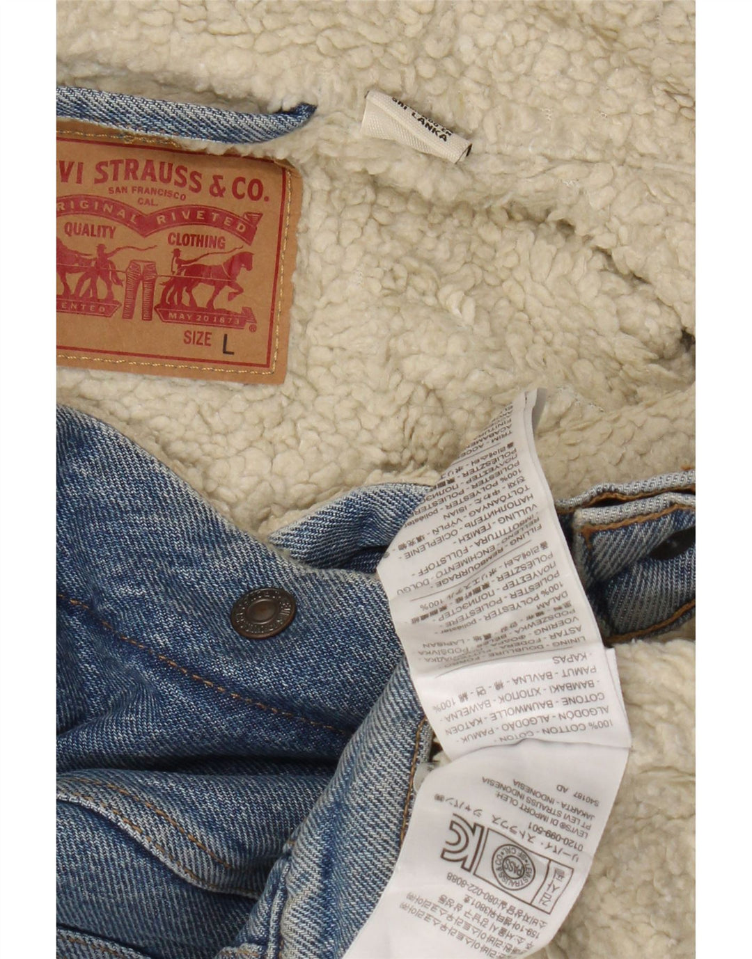 Levi's Γυναικείο Τζιν Σέρπα Μπουφάν UK 14 Μεγάλο Μπλε Βαμβακερό