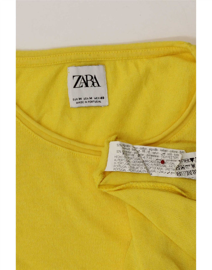 Ανδρικό T-Shirt Zara Τοπ μεσαίο κίτρινο βαμβακερό