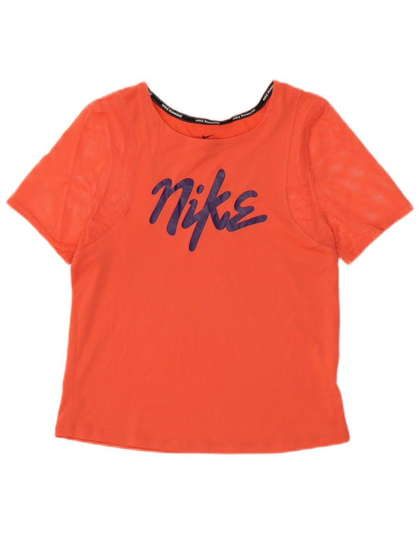 Γυναικείο γραφικό T-shirt NIKE Dri Fit Crop Top 10 Small Orange