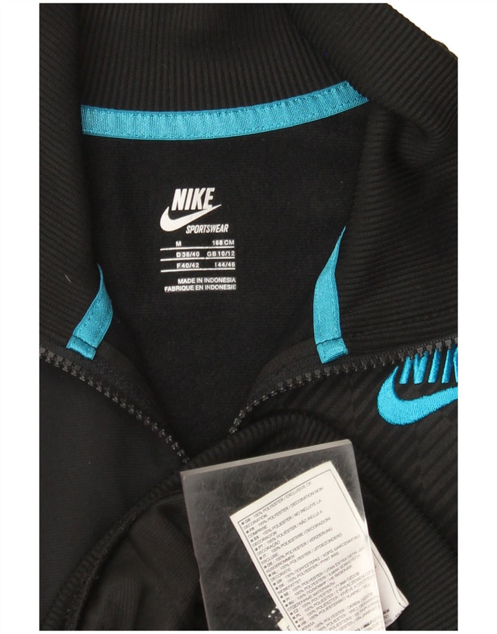 Γυναικεία αθλητική φόρμα Nike Top μπουφάν UK 10/12 Μεσαίο μαύρο ρίγες πολυεστέρας