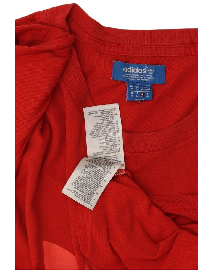 Ανδρικό γραφικό T-Shirt ADIDAS Top Μεσαίο κόκκινο βαμβακερό