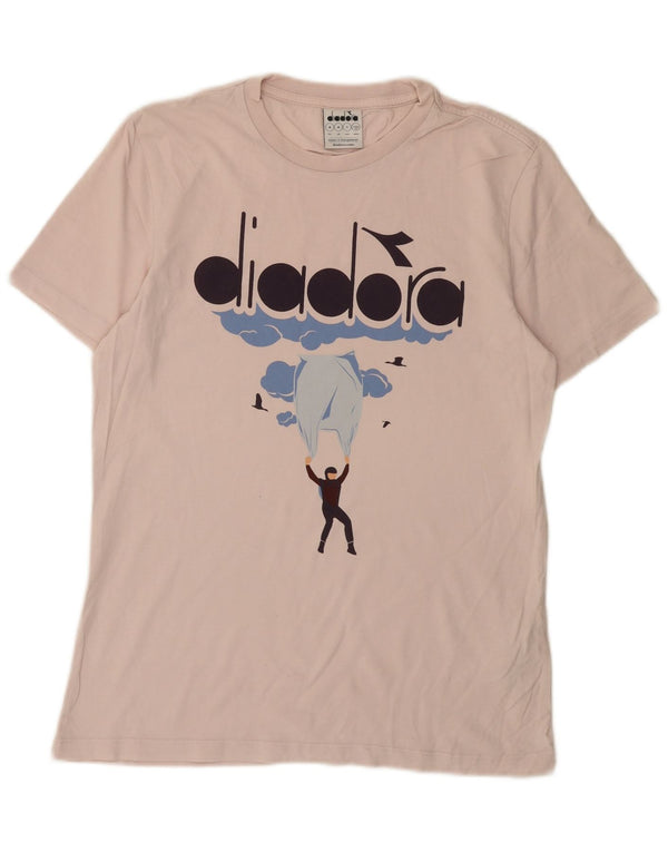 Ανδρικό γραφικό T-Shirt Diadora Top Μεσαίο Ροζ Βαμβακερό