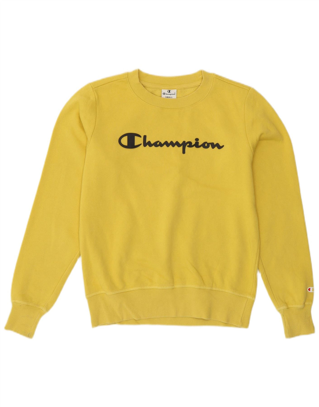 Champion Womens Graphic Φούτερ Jumper UK 8 Small Yellow