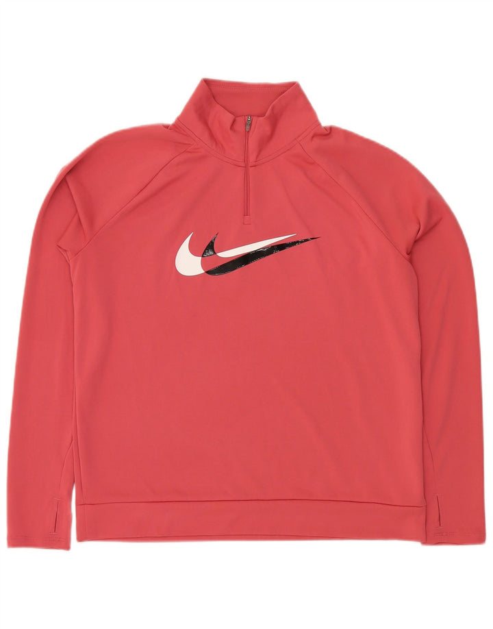 Γυναικείο φούτερ NIKE Dri Fit με γραφικό φερμουάρ Jumper UK 14 Medium Pink