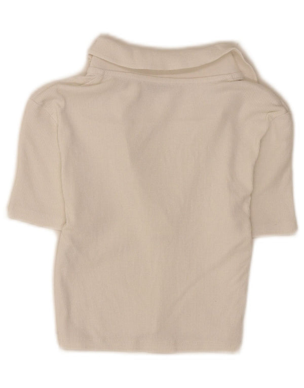 Zara Γυναικείο πουκάμισο πόλο UK 8 Small λευκό βαμβακερό