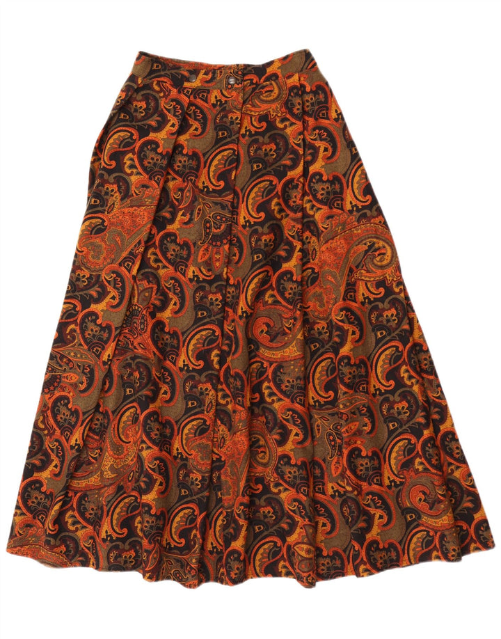 Vintage Γυναικεία Flared Φούστα W26 Small Brown Paisley