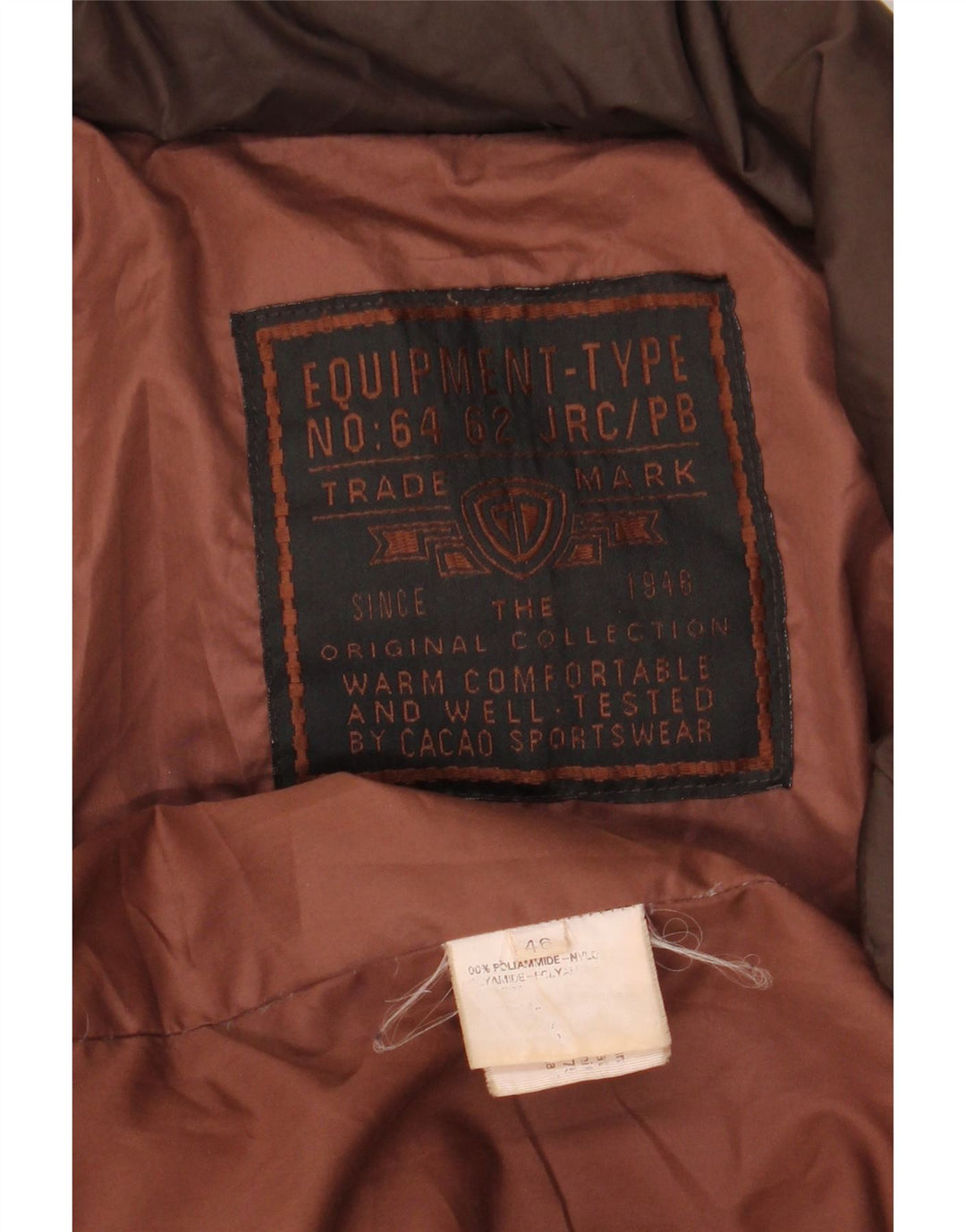 ΕΜΠΟΡΙΚΟ ΣΗΜΑ Ανδρικό μπουφάν με επένδυση με χαλαρή εφαρμογή IT 46 Small Brown Polyamide