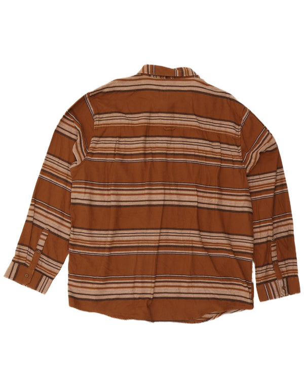 Ανδρικό φανελένιο πουκάμισο Hurley 2XL καφέ ριγέ