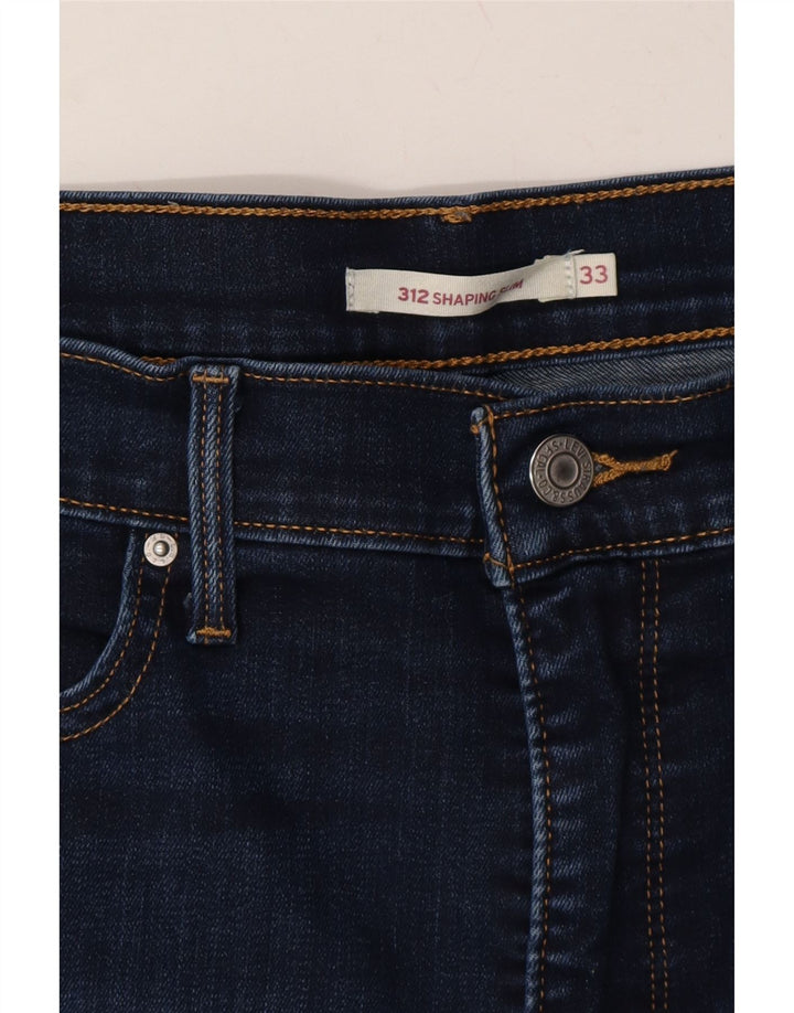 LEVI'S Womens 312 Shaping Slim Denim Shorts W33 Large  Navy Blue Vintage Levi's and Second-Hand Levi's from Messina Hembry 