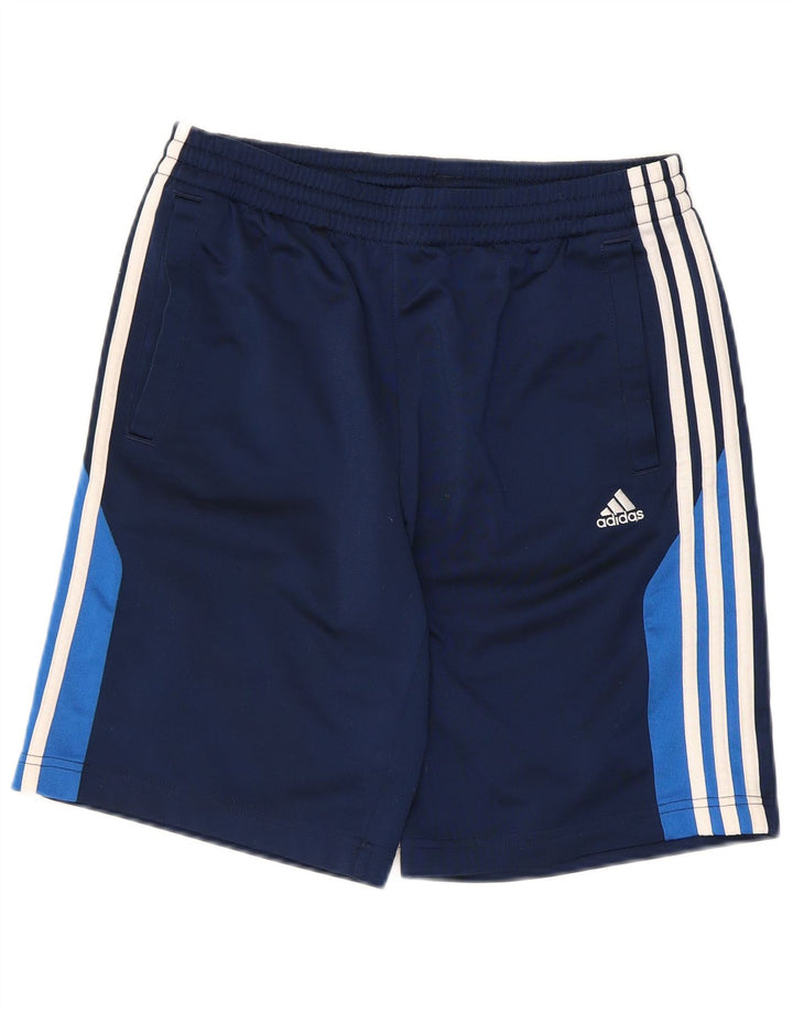 Adidas Boys Sport Short 15-16 Years Navy Blue Colorblock Polyester