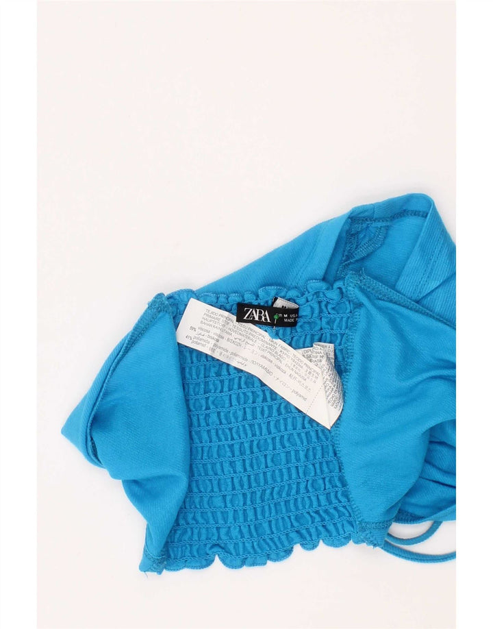Zara Γυναικείο Halter Top Μεσαίο Μπλε Βισκόζη
