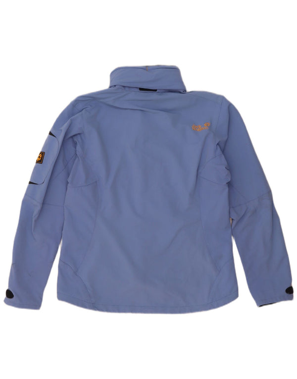 Jack Wolfskin γυναικείο μπουφάν βροχής με κουκούλα UK 14/16 μεγάλο μπλε πολυαμίδιο