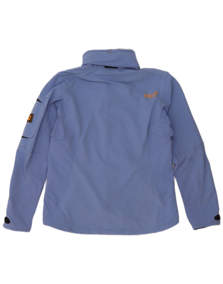 Jack Wolfskin γυναικείο μπουφάν βροχής με κουκούλα UK 14/16 μεγάλο μπλε πολυαμίδιο