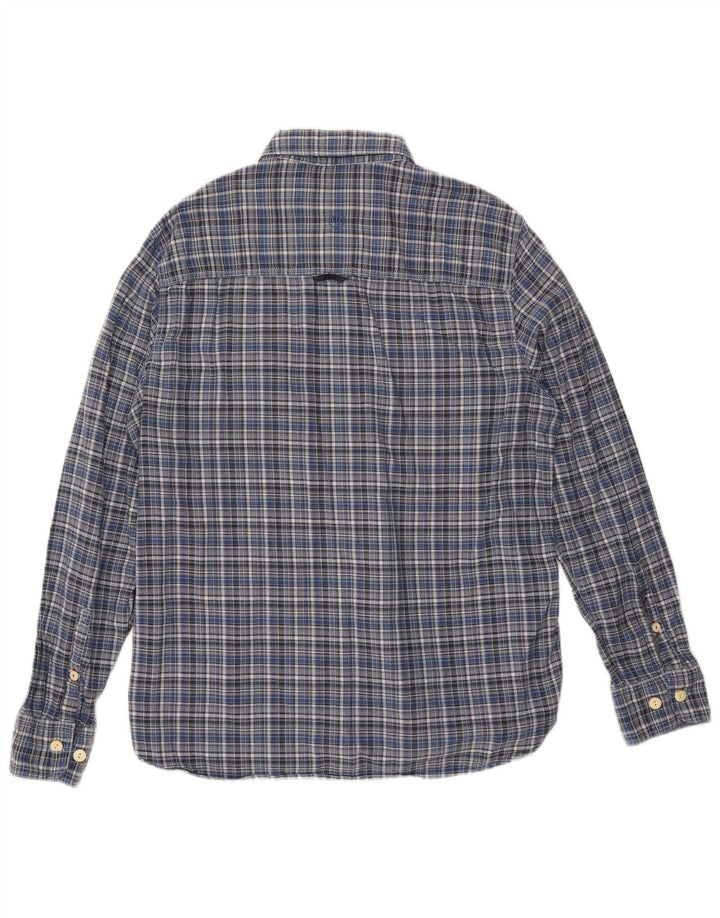 Fat Face Ανδρικό πουκάμισο Classic Fit Flannel, μεσαίο μπλε βαμβακερό