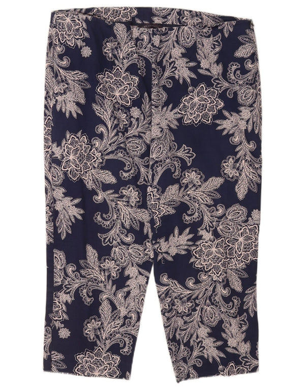 Marks & Spencer Γυναικεία Abstract Pattern Παντελόνι Capri UK 16 Large W34 L19