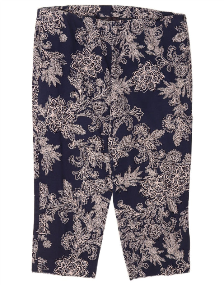 Marks & Spencer Γυναικεία Abstract Pattern Παντελόνι Capri UK 16 Large W34 L19