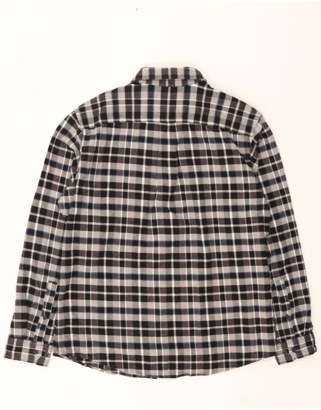 EDDIE BAUER Mens Classic Fit Flannel Shirt Large Grey Check Cotton Vintage Eddie Bauer and Second-Hand Eddie Bauer from Messina Hembry 