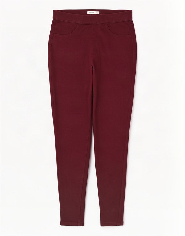 Marks & Spencer Γυναικείο Skinny Casual Παντελόνι UK 12 Medium W28 L27 Burgundy