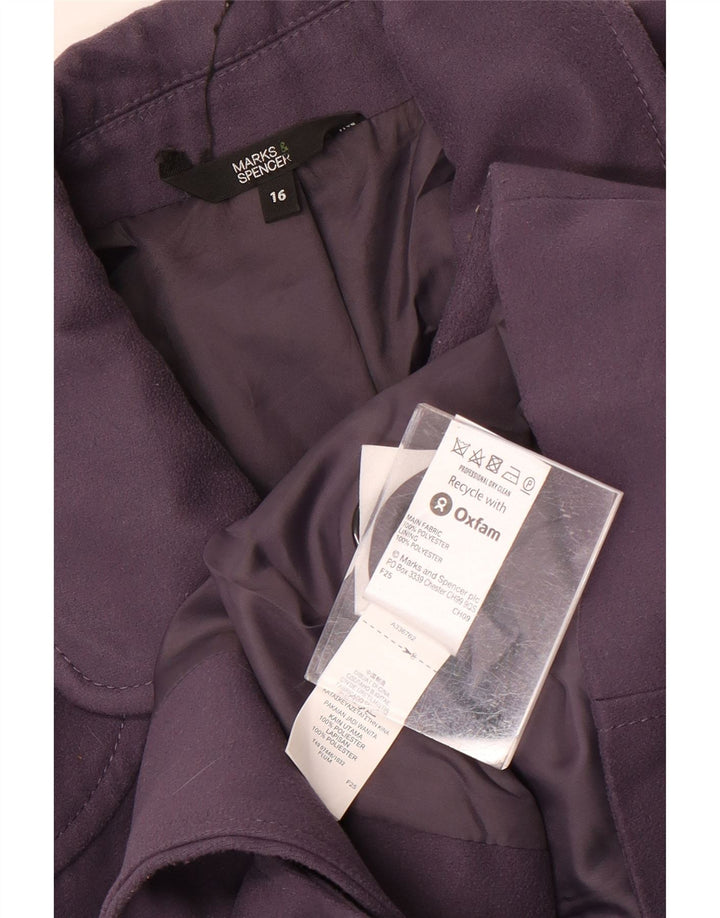 Marks & Spencer Γυναικείο μπουφάν blazer UK 16 μεγάλο μωβ πολυεστέρας