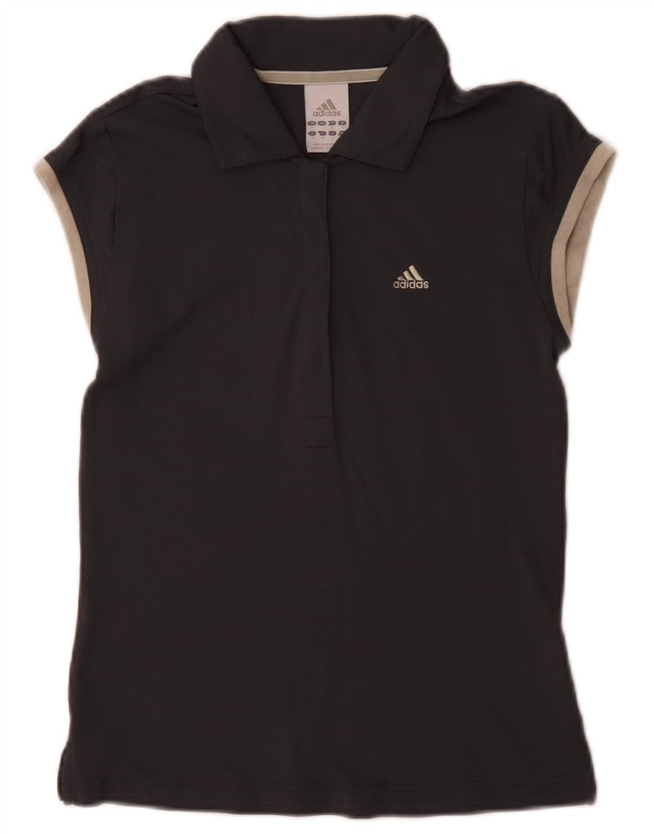 Adidas Γυναικείο Climalite Polo μπλουζάκι UK 8 Small Grey Polyamide