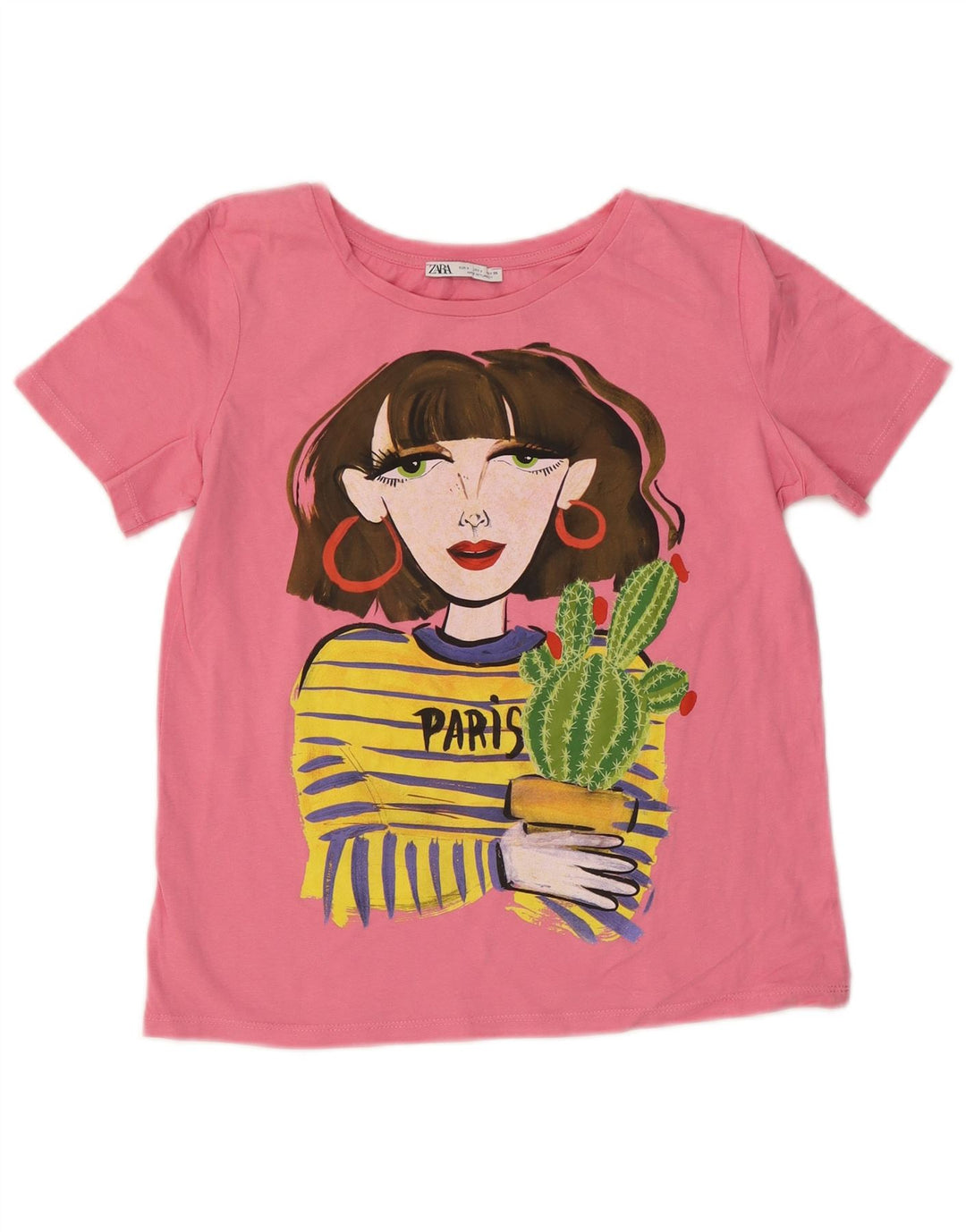 Γυναικείο γραφικό μπλουζάκι ZARA Dora Crop Top 10 Small Pink