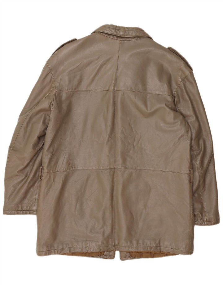 Vintage Ανδρικό Στρατιωτικό Δερμάτινο Μπουφάν IT 52 XL Καφέ