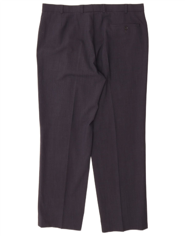 Ανδρικό ίσιο παντελόνι Marks & Spencer W38 L31 Navy Blue Polyester