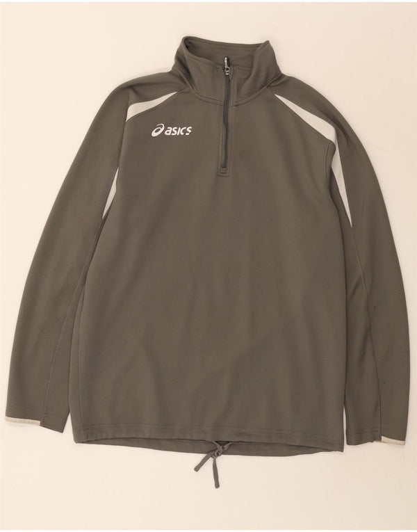 Ανδρική φόρμα πουλόβερ με φερμουάρ Asics Top Large Grey Colourblock Polyester