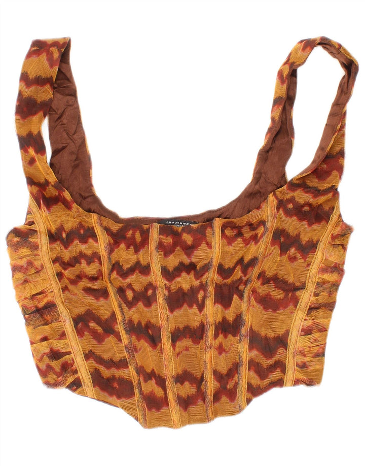 Zara Γυναικείο Crop Top Medium Brown Viscose Bohemian