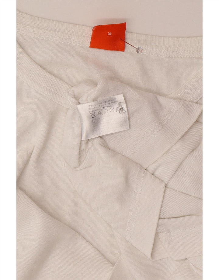 Ανδρικό T-Shirt HUGO BOSS Top XL Λευκό βαμβακερό