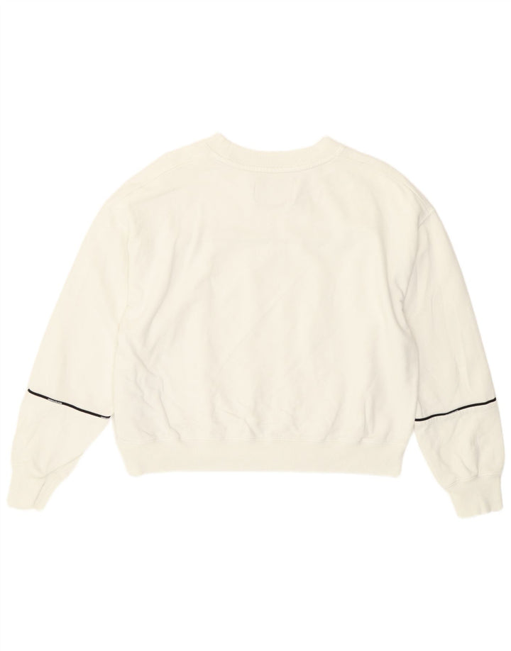 Γυναικεία φούτερ Calvin Klein Crop Jumper UK 14 Medium White ριγέ