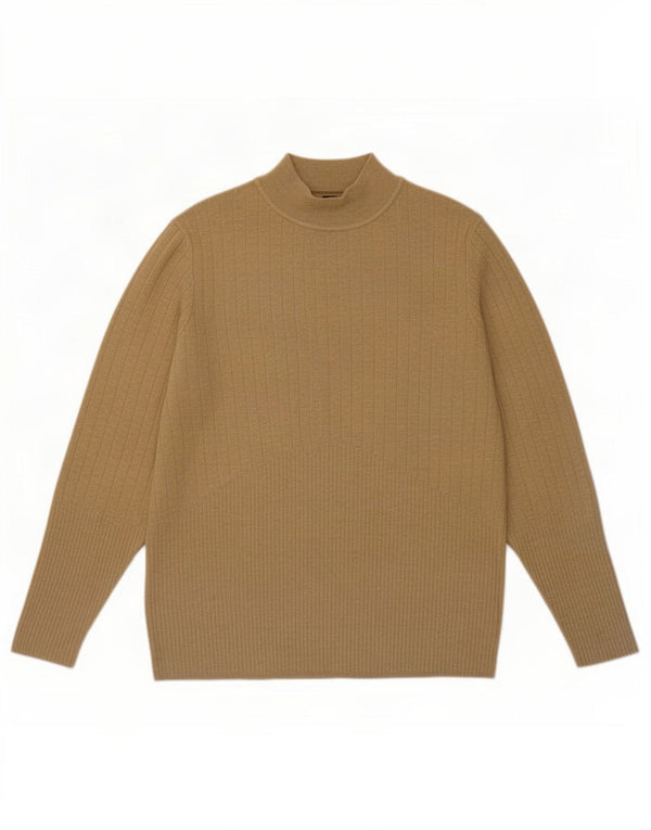 Marks & Spencer Γυναικείο πουλόβερ με λαιμό χελώνα UK 22 3XL καφέ βισκόζη