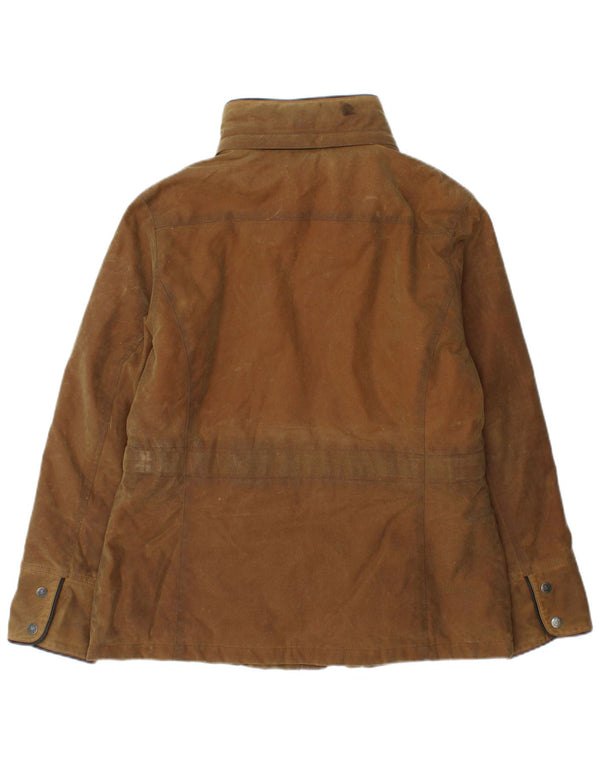 Crew Clothing Γυναικεία κερωμένη κουκούλα μπουφάν UK 14 μεγάλο καφέ