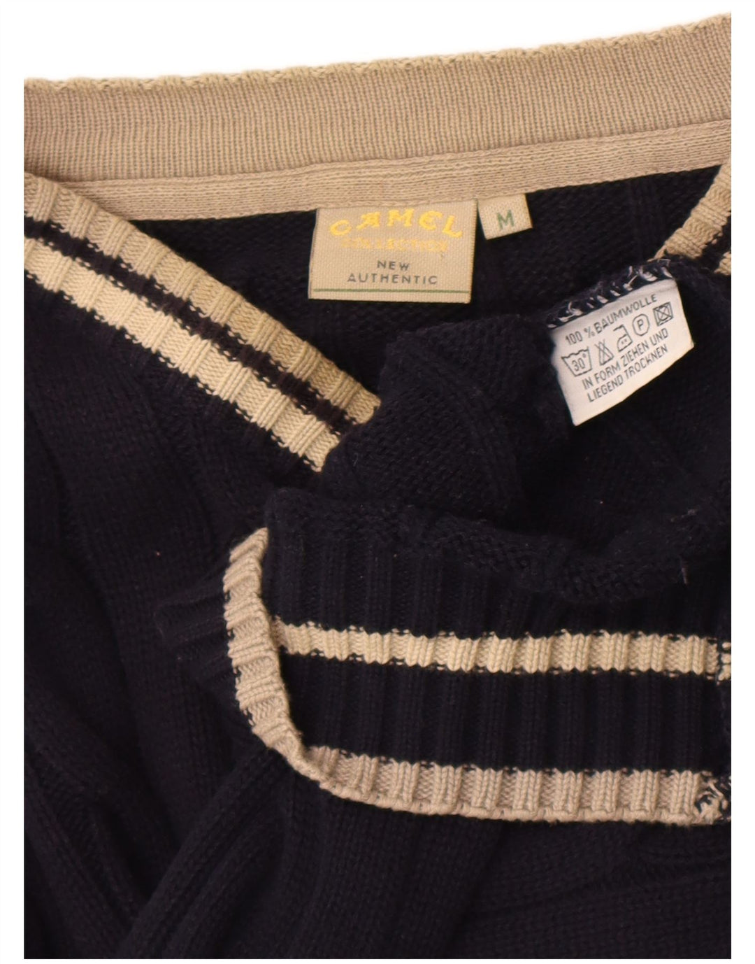 Ανδρικό πουλόβερ Camel Active με V λαιμόκοψη, μεσαίο μπλε βαμβακερό