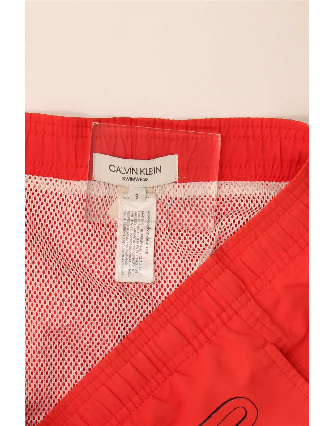 Calvin Klein Ανδρικά γραφικά σορτς κολύμβησης Small Red Polyester