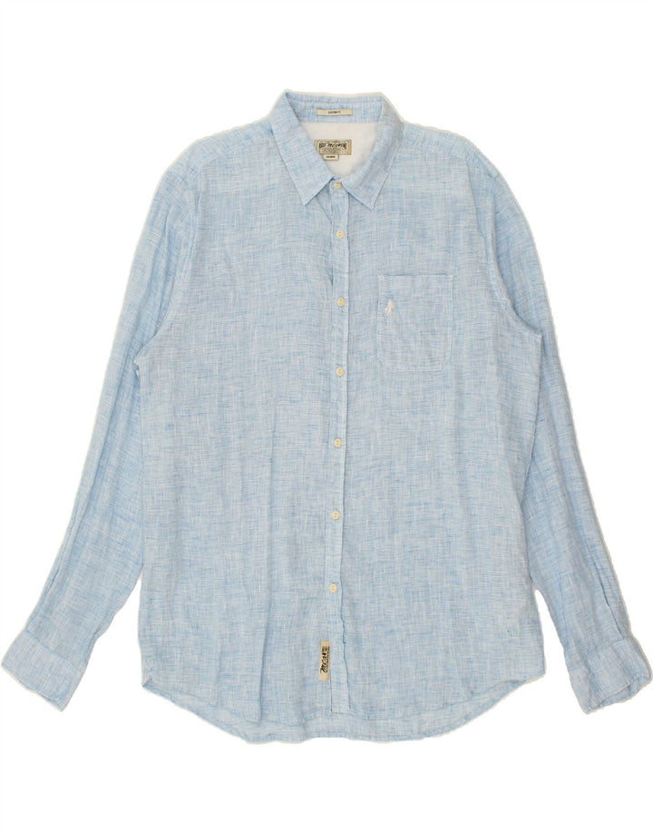 Ανδρικό πουκάμισο MARLBORO CLASSICS Custom Fit 2XL Μπλε λινό