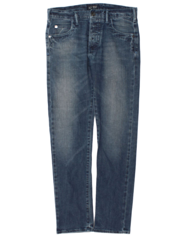 Armani Mens Slim Jeans W32 L32 Blue Cotton