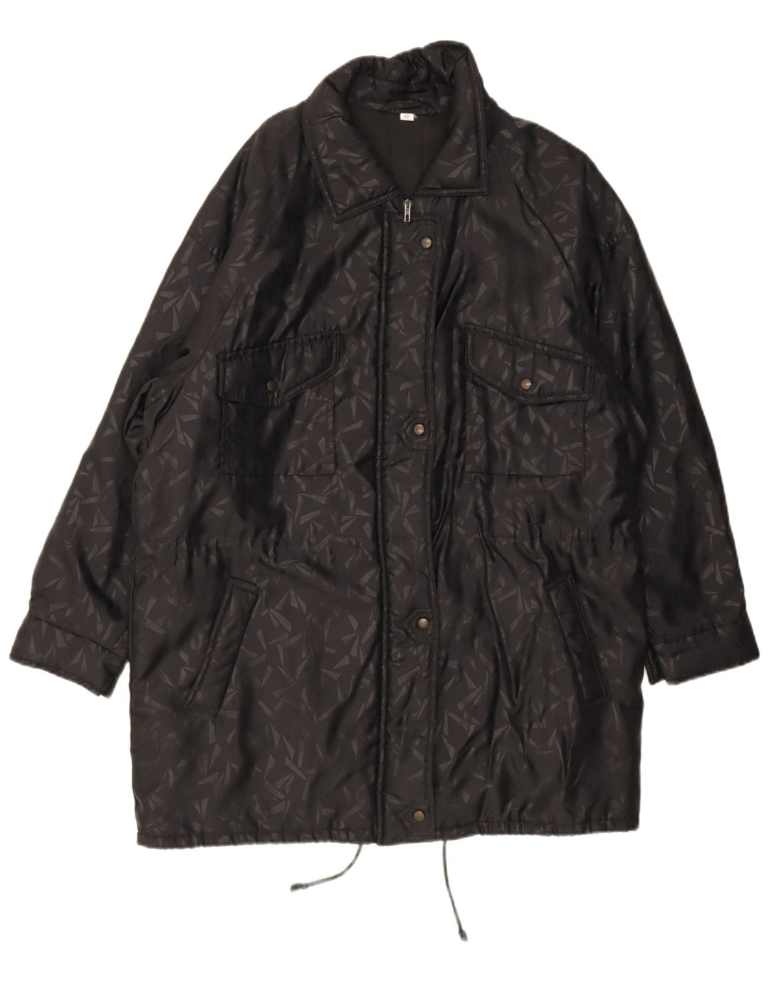 Vintage Γυναικείο Oversized Windbreaker Coat IT 42 Medium Black Geometric